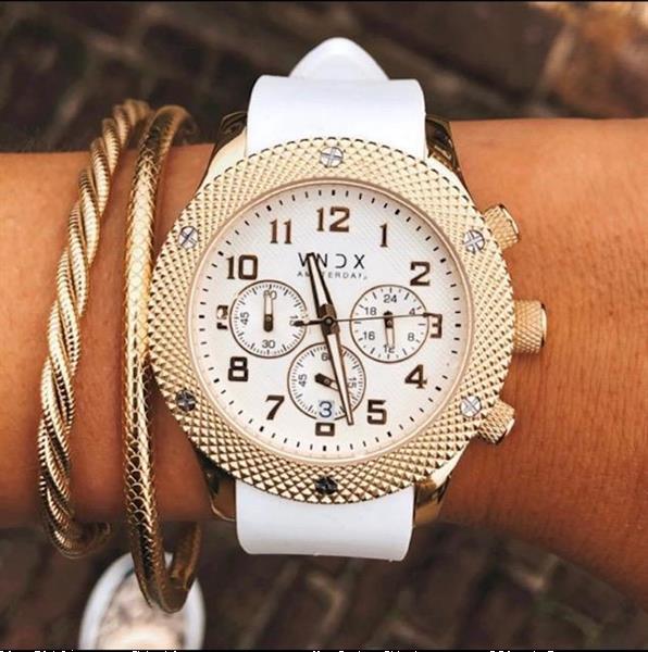 Grote foto rocky rebel xs goud wit kleding dames horloges