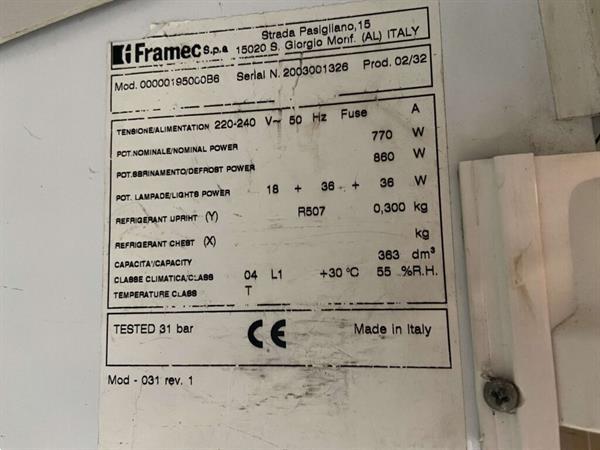 Grote foto framec glasdeur glazen deur vrieskast vriezer 363 liter 230v diversen overige diversen