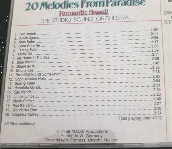 Grote foto 20 melodies from paradise romantic hawai the studio sound muziek en instrumenten cds minidisks cassettes