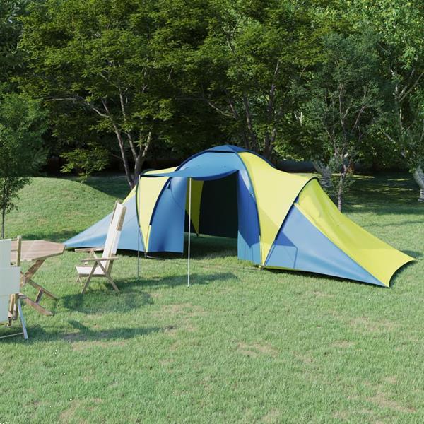Grote foto vidaxl tent 6 persoons blauw en geel caravans en kamperen kampeertoebehoren