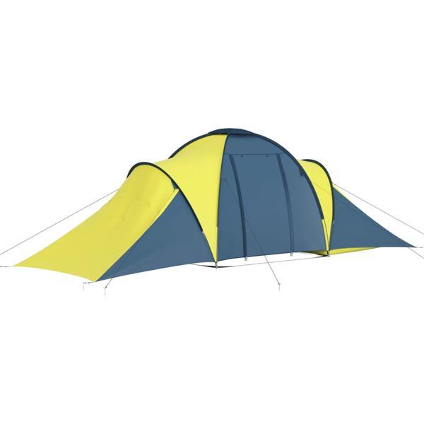 Grote foto vidaxl tent 6 persoons blauw en geel caravans en kamperen kampeertoebehoren