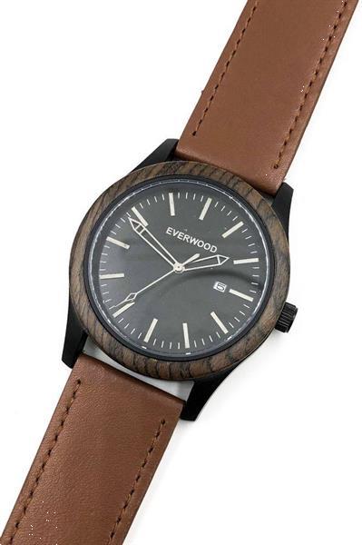 Grote foto inverness walnut brown leather kleding dames horloges
