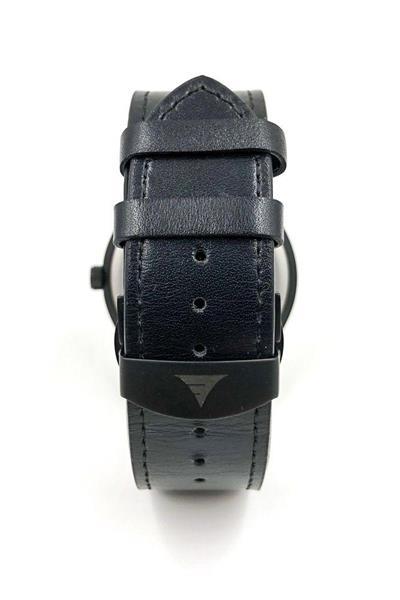Grote foto inverness walnut black leather kleding dames horloges