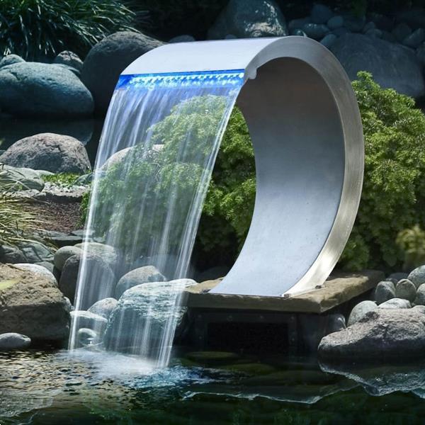 Grote foto ubbink mamba waterval met led verlichting roestvrij staal erotiek bondage artikelen