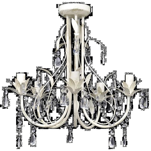 Grote foto kristallen kroonluchter met wit elegant design 5 lampen erotiek erotische fun artikelen