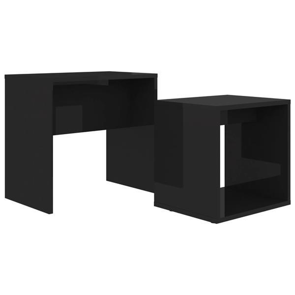 Grote foto salontafelset 48x30x45 cm spaanplaat hoogglans zwart erotiek vibrators