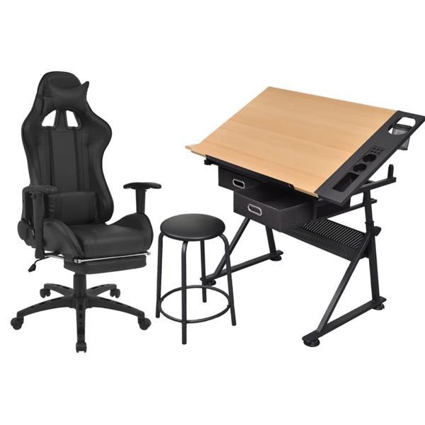 Grote foto vidaxl tekentafel met kantoorstoel huis en inrichting stoelen