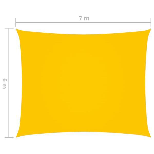 Grote foto vidaxl zonnescherm rechthoekig 6x7 m oxford stof geel tuin en terras overige tuin en terras
