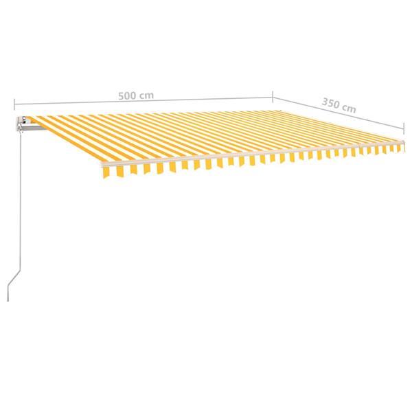Grote foto vidaxl luifel handmatig uittrekbaar 500x350 cm geel en wit tuin en terras overige tuin en terras
