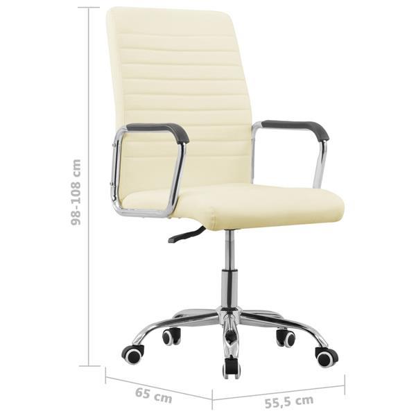 Grote foto vidaxl kantoorstoel draaibaar stof cr mekleurig huis en inrichting kantooraccessoires
