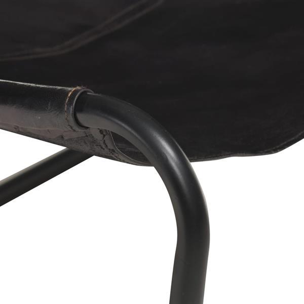 Grote foto vidaxl relaxstoel echt leer zwart huis en inrichting stoelen