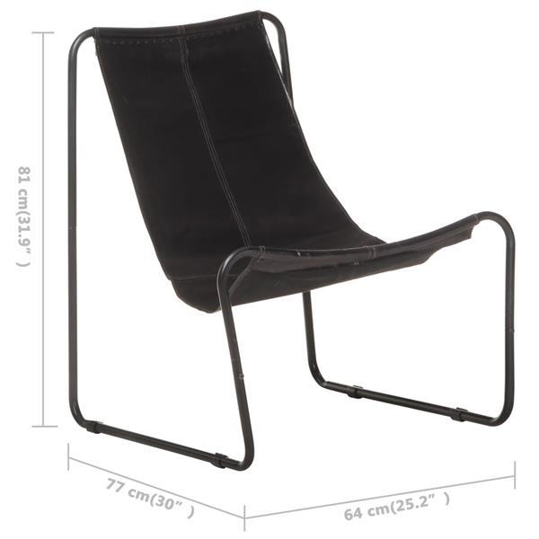Grote foto vidaxl relaxstoel echt leer zwart huis en inrichting stoelen