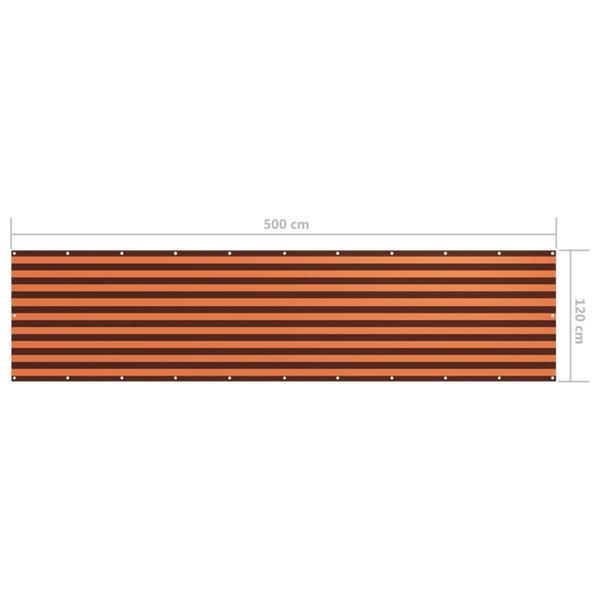 Grote foto vidaxl cran de balcon orange et marron 120x500 cm tissu oxf tuin en terras overige tuin en terras