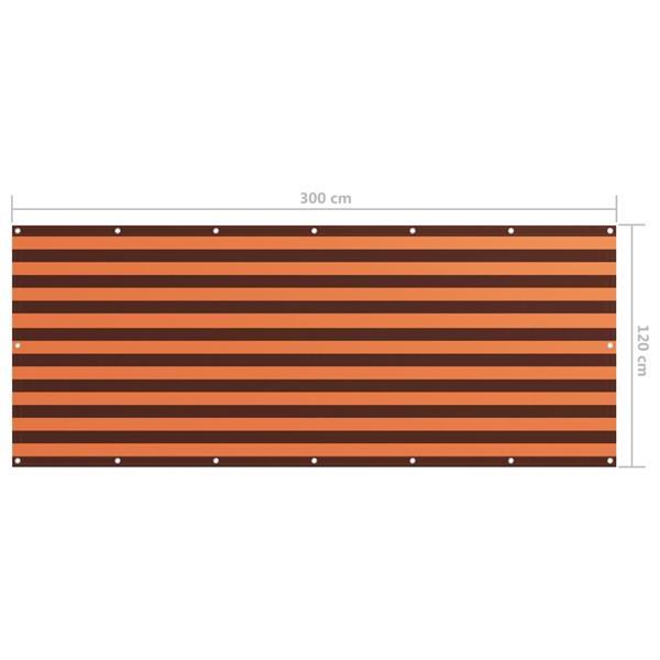 Grote foto vidaxl cran de balcon orange et marron 120x300 cm tissu oxf tuin en terras overige tuin en terras
