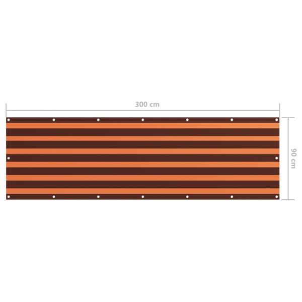 Grote foto vidaxl cran de balcon orange et marron 90x300 cm tissu oxfo tuin en terras overige tuin en terras