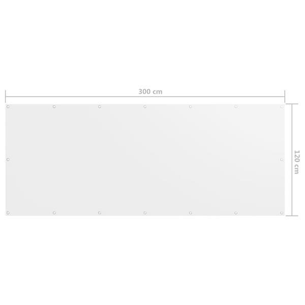 Grote foto vidaxl cran de balcon blanc 120x300 cm tissu oxford tuin en terras overige tuin en terras