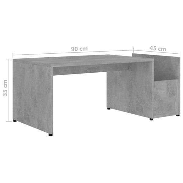 Grote foto vidaxl table basse gris b ton 90x45x35 cm agglom r huis en inrichting eettafels