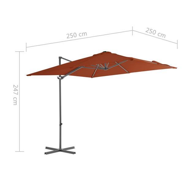 Grote foto vidaxl parasol d port avec m t en acier terre cuite 250x250 tuin en terras overige tuin en terras