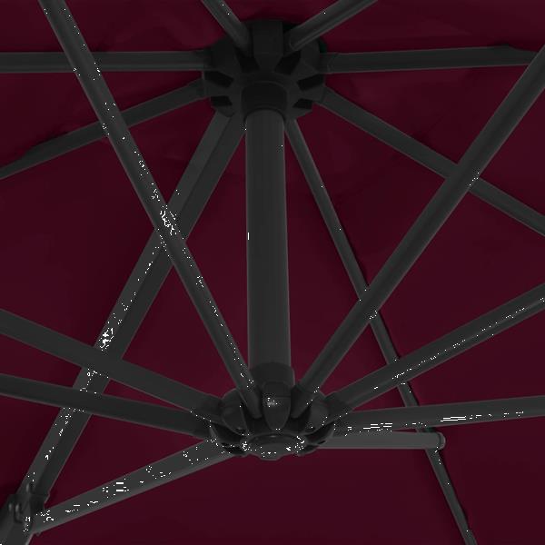 Grote foto vidaxl parasol d port avec m t en acier rouge bordeaux 250x tuin en terras overige tuin en terras