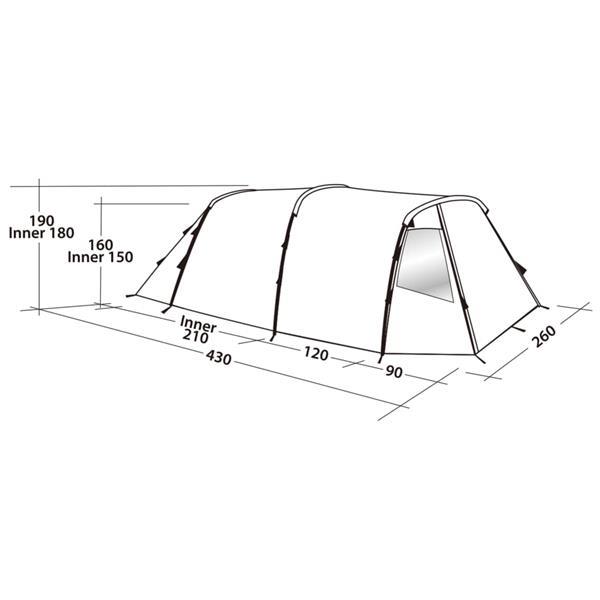 Grote foto easy camp tent huntsville 400 4 persoons rood en cr me caravans en kamperen kampeertoebehoren