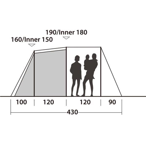 Grote foto easy camp tent huntsville 400 4 persoons rood en cr me caravans en kamperen kampeertoebehoren