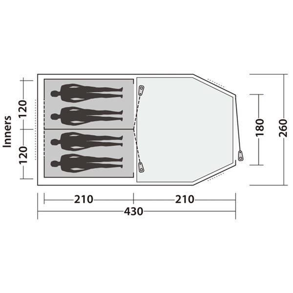 Grote foto easy camp tent huntsville 400 4 persoons rood en cr me caravans en kamperen kampeertoebehoren