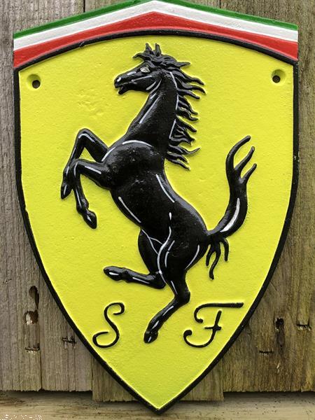 Grote foto ferrari decoratie wanddecoratie ferrari logo tuin en terras tuindecoratie