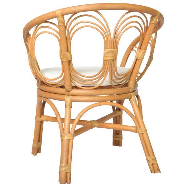 Grote foto vidaxl chaise diner avec coussin marron clair rotin nature huis en inrichting stoelen