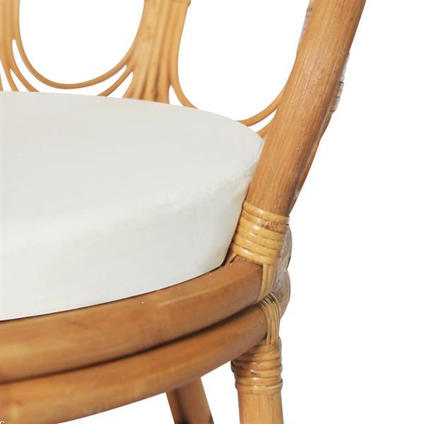 Grote foto vidaxl chaise diner avec coussin marron clair rotin nature huis en inrichting stoelen