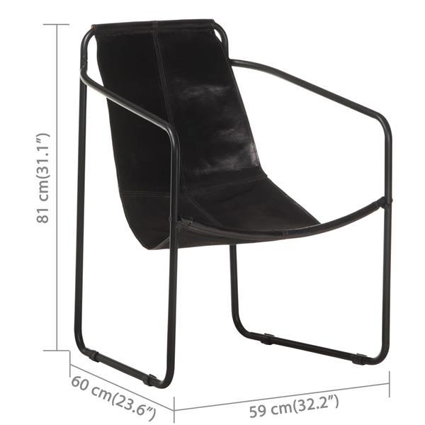 Grote foto vidaxl fauteuil de relaxation noir cuir v ritable huis en inrichting stoelen