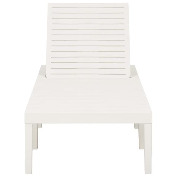 Grote foto vidaxl chaise longue plastique blanc tuin en terras tuinmeubelen