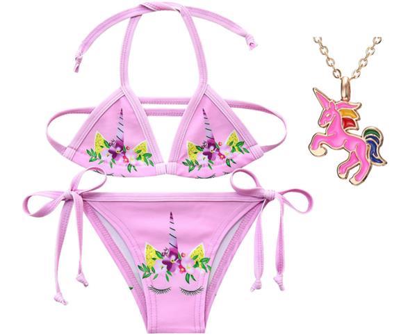 Grote foto eenhoorn bikini unicorn licht roze gratis ketting 5 6 jaar kinderen en baby overige