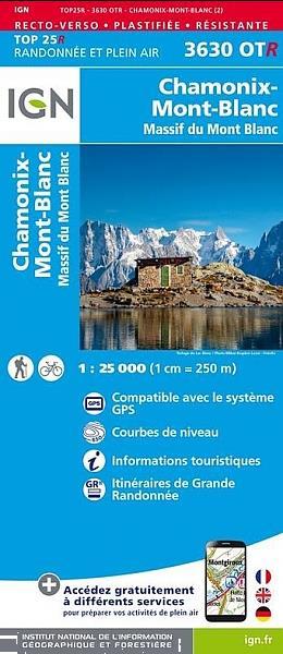Grote foto wandelkaart 3630otr chamonix massif du mont blanc geplasti boeken atlassen en landkaarten
