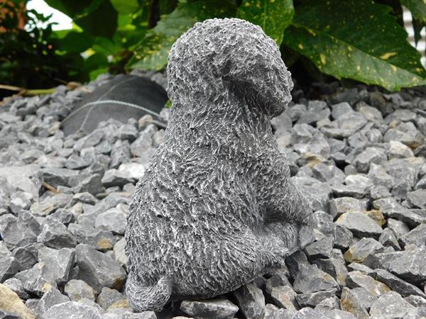 Grote foto heel leuk beeldje van een puppy stenen hondje tuin en terras tuinbeelden en tuinkabouters