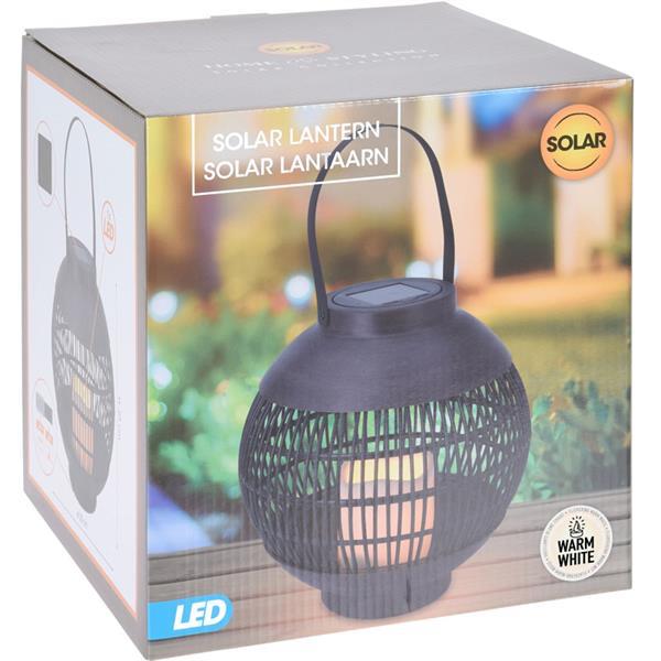 Grote foto solar lantaarn led 23 cm basket tuin en terras verlichting