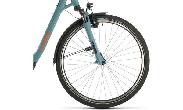 Cube Town Hybrid Pro 500 Elektrische Fiets Blauw Oranje Kopen | DamesFietsen