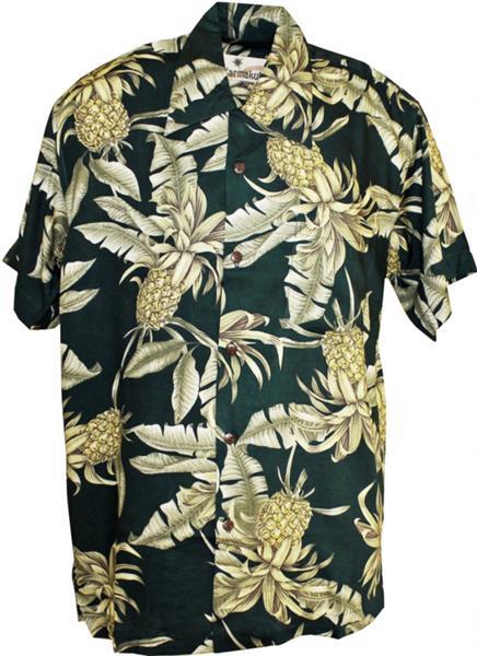 Grote foto karmakula big pineapple green hawaiien shirt. kleding heren t shirts