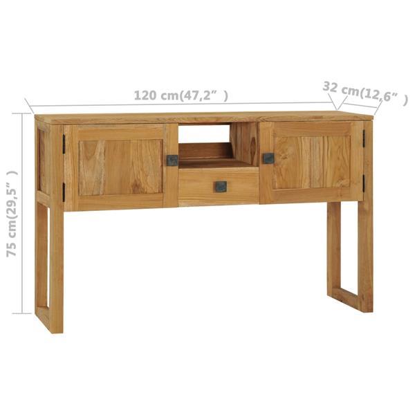 Grote foto vidaxl table console 120x32x75 cm bois de teck massif huis en inrichting eettafels