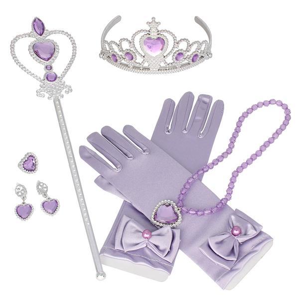 Grote foto prinses 6 delig accessoire set lila kleding dames verkleedkleding