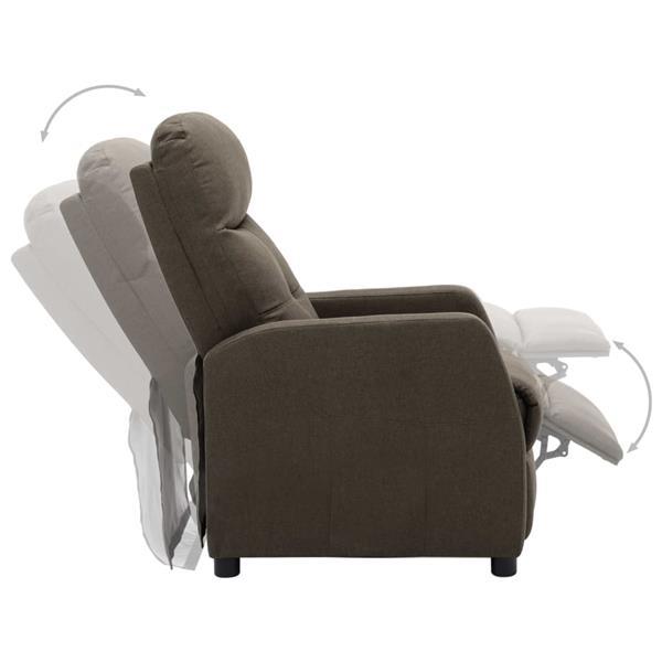 Grote foto vidaxl fauteuil inclinable taupe tissu huis en inrichting stoelen