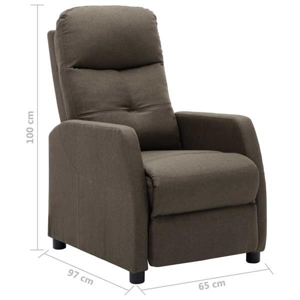 Grote foto vidaxl fauteuil inclinable taupe tissu huis en inrichting stoelen