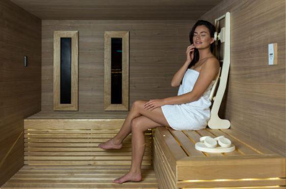 Grote foto halu rugsteun incl. hoofsteun red cedar beauty en gezondheid sauna