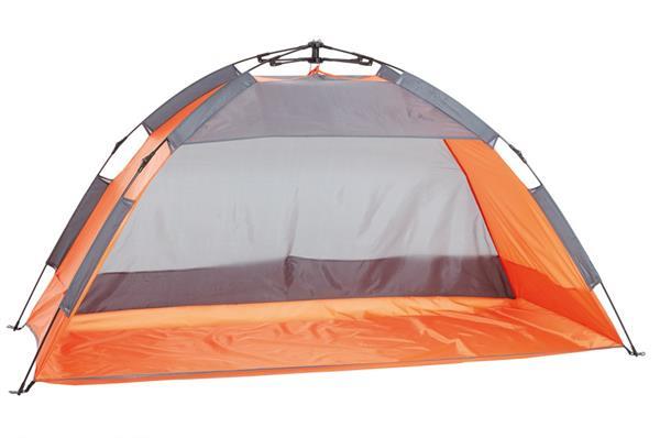 Grote foto strandtent 220 x 110 cm polyester oranje grijs caravans en kamperen tenten
