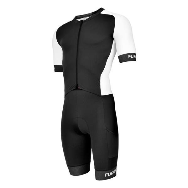 Grote foto fusion speed suit v2 black white size m kleding heren sportkleding