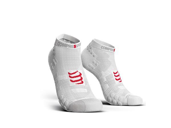 Grote foto compressport pro racing socks run low white 42 44 kleding heren sportkleding