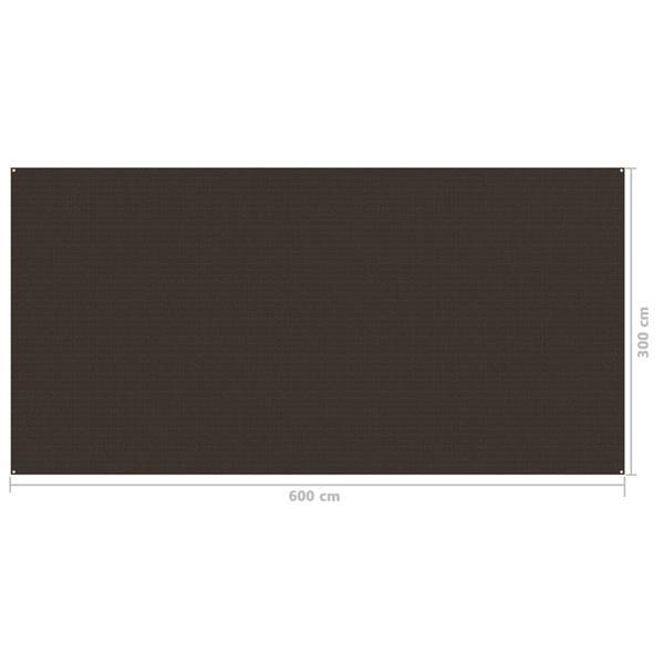 Grote foto vidaxl tenttapijt 300x600 cm bruin caravans en kamperen kampeertoebehoren