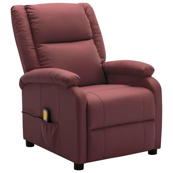 Grote foto vidaxl fauteuil de massage inclinable rouge bordeaux similic huis en inrichting stoelen