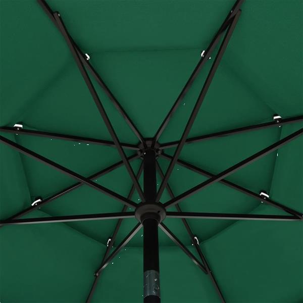 Grote foto vidaxl parasol 3 niveaux avec m t en aluminium vert 3 5 m tuin en terras overige tuin en terras