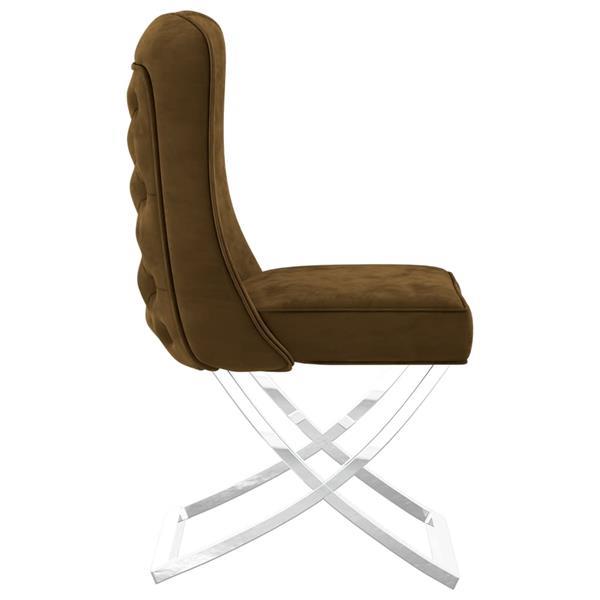 Grote foto vidaxl chaises d ner 2 pcs marron 53x52x98 cm velours et i huis en inrichting stoelen