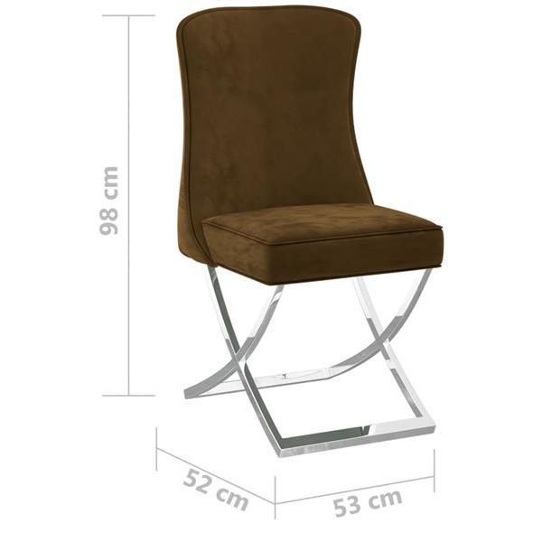 Grote foto vidaxl chaises d ner 2 pcs marron 53x52x98 cm velours et i huis en inrichting stoelen